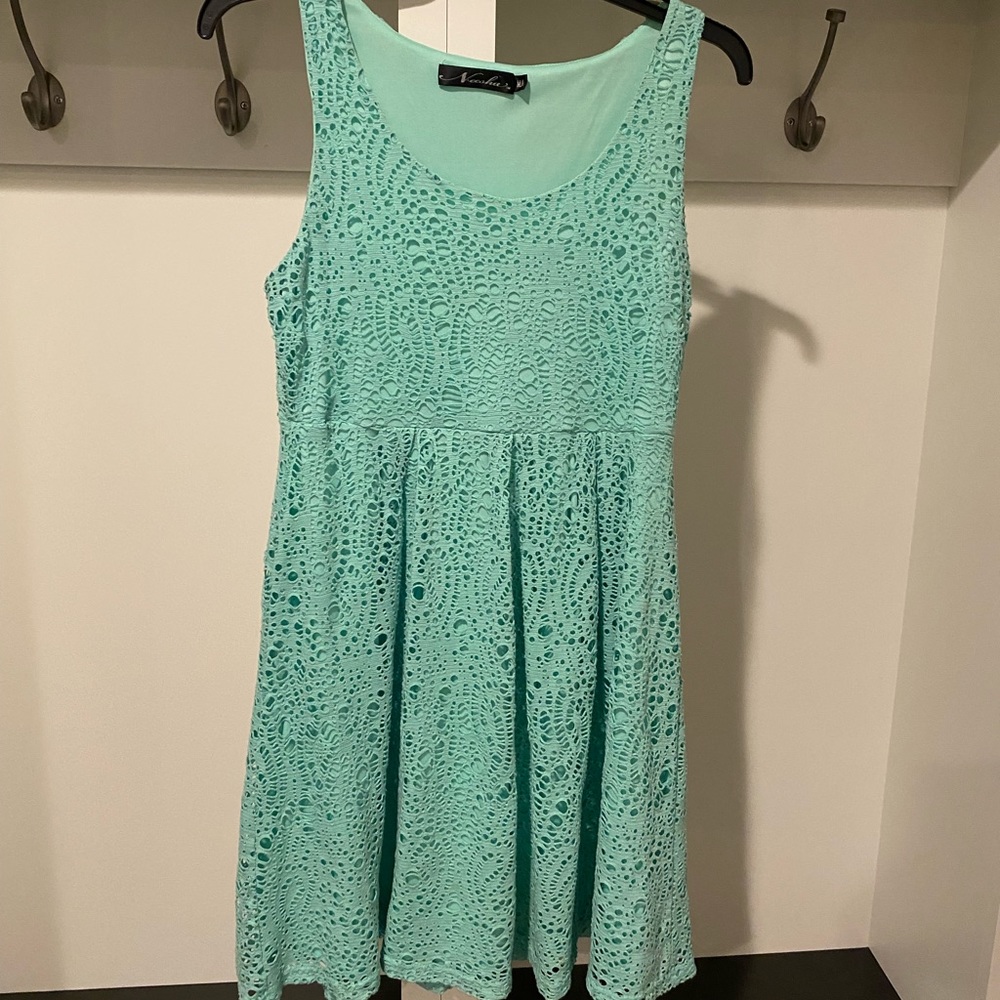 Neesha teal sleeveless dress, size small/medium